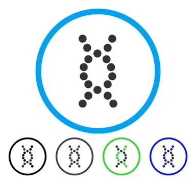 DNA Spiral Rounded Vector Icon 스톡 일러스트