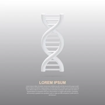 Dna spiral with shadow. Editable template. Illustrazione stock