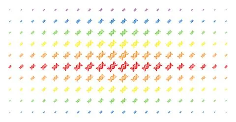 DNA Spiral Spectral Halftone Array Stock Illustration