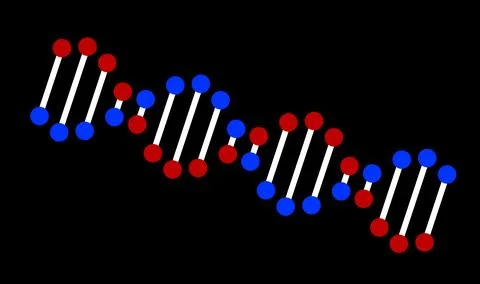 DNA spiral structure on black background. Illustration 写真素材