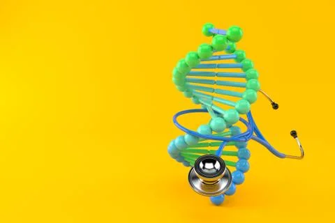 DNA with stethoscope Stock Illustration