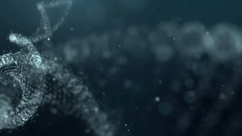 DNA strand in Abstract Particles Cyber Space Stock Footage 89894170