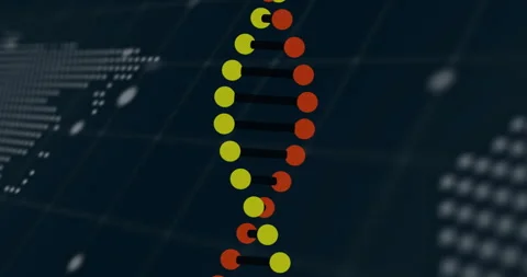 DNA strand and binary coding processing, scientific animation in laboratory Stock Footage 304076414