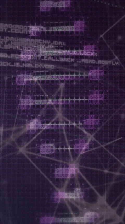 DNA strand and binary coding over abstract network connections Video stock 342595255