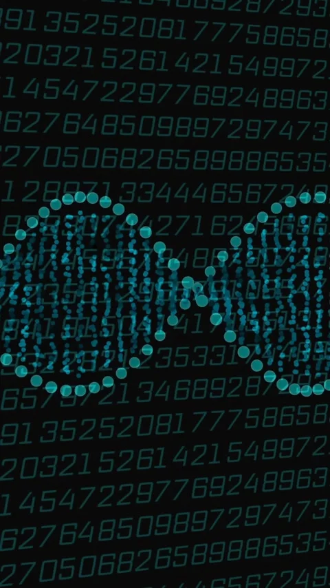 DNA strand and binary coding, scientific data processing Stock-Footage 342643558