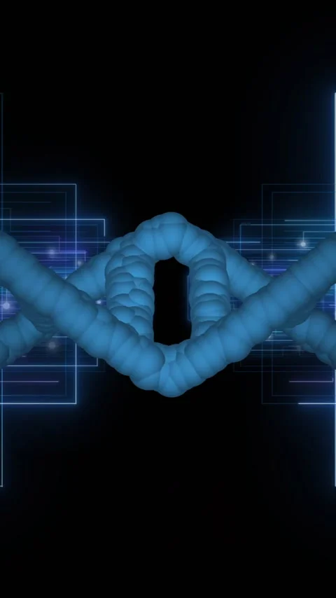 DNA strand and binary coding, scientific data processing animation Stock Footage 343128984
