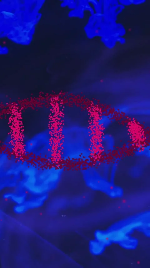 DNA strand and binary coding, scientific data processing 스톡 동영상 343824376