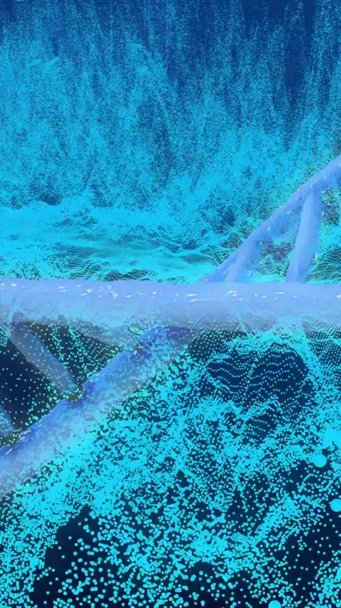 DNA strand and binary coding, scientific data processing 스톡 동영상 343824393
