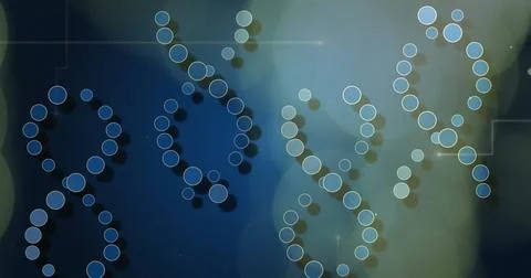 DNA strand and binary coding, scientific data processing Illustrazione stock