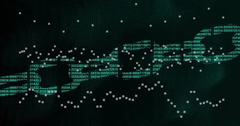DNA strand and binary coding, scientific data processing image Stock Photos