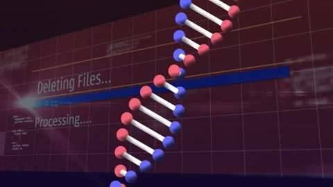 DNA strand and data processing animation with Deleting Files Stock Footage 306637649
