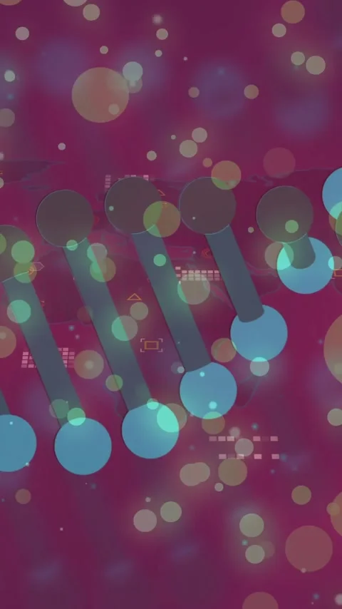 DNA strand and data processing over colorful bokeh background Stock Footage 342595244
