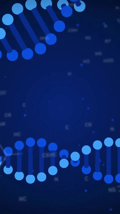 DNA strand and molecular structure animation on dark blue background Stock Footage 319977050