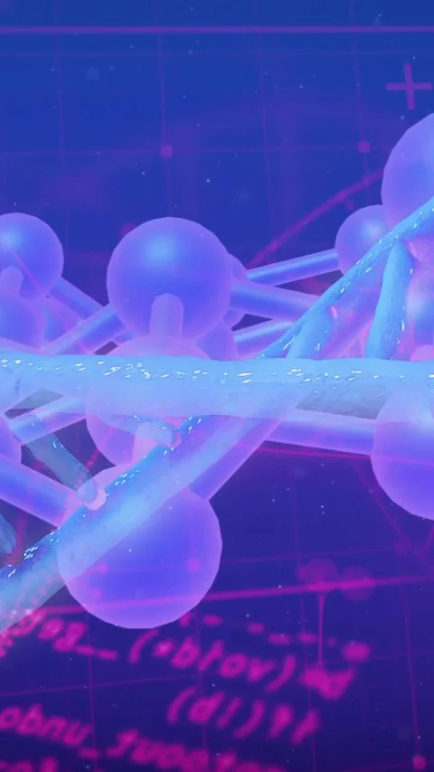 DNA strand and molecular structure animation over scientific data and equations Stock Footage 323340450
