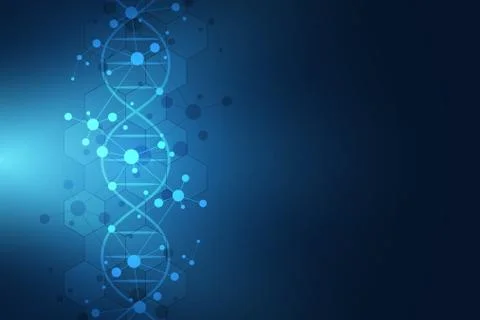 DNA strand and molecular structure. Genetic engineering or laboratory research 스톡 일러스트