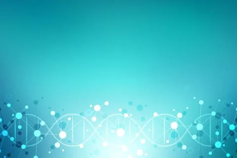 DNA strand and molecular structure. Genetic engineering or laboratory research Stock Illustration