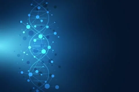 DNA strand and molecular structure. Genetic engineering or laboratory research Stock Illustration