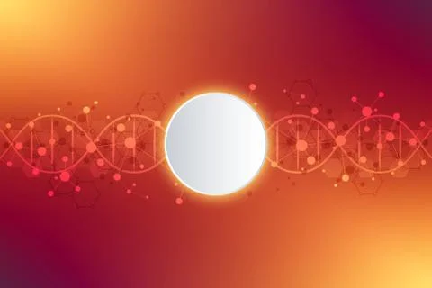 DNA strand and molecular structure. Genetic engineering or laboratory research Stock Illustration