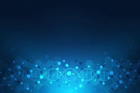 DNA strand and molecular structure. Genetic engineering or laboratory research Stock Illustration