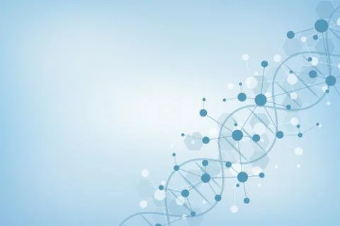 DNA strand and molecular structure. Genetic engineering or laboratory research Stock Illustration