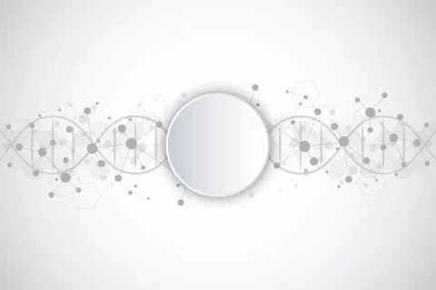DNA strand and molecular structure. Genetic engineering or laboratory research Stock Illustration