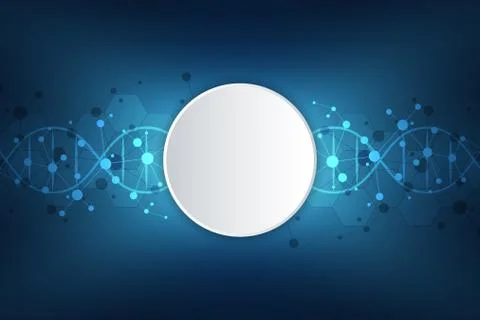 DNA strand and molecular structure. Genetic engineering or laboratory research Stockillustratie