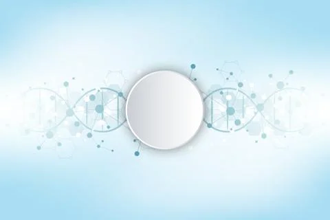 DNA strand and molecular structure. Genetic engineering or laboratory research Stock Illustration