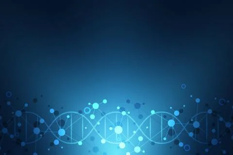 DNA strand and molecular structure. Genetic engineering or laboratory research Stock Illustration