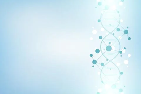 DNA strand and molecular structure. Genetic engineering or laboratory research Stock Illustration