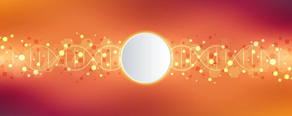 DNA strand and molecular structure. Genetic engineering or laboratory research Stock Illustration