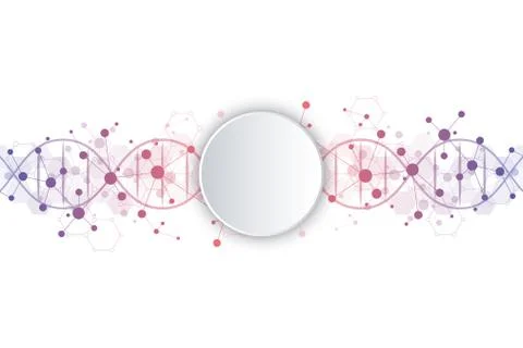 DNA strand and molecular structure. Genetic engineering or laboratory research Stock Illustration