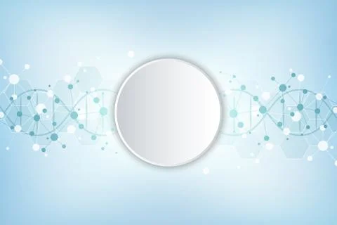 DNA strand and molecular structure. Genetic engineering or laboratory research Stock Illustration