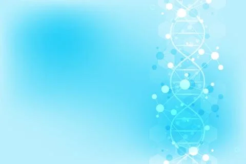 DNA strand and molecular structure. Genetic engineering or laboratory research Stock Illustration