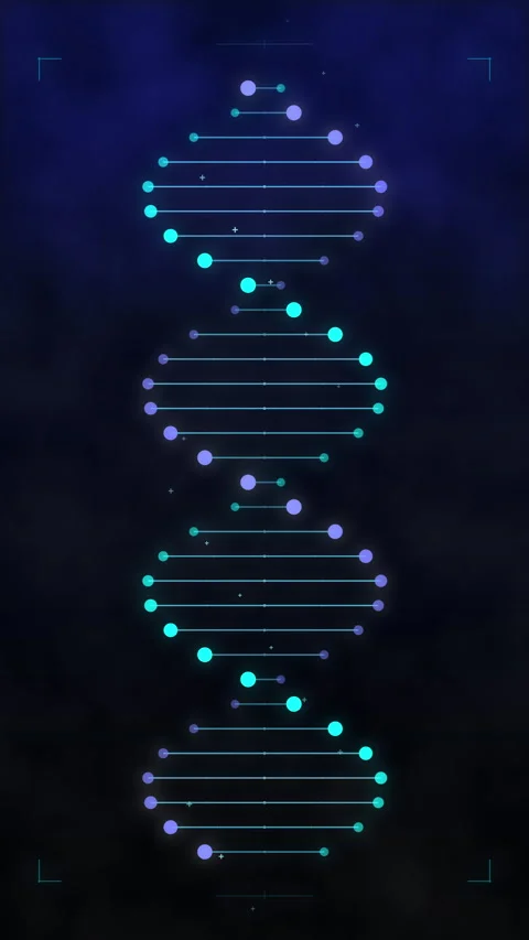 DNA strand animation, biotech loop, blue, purple science glow Stock Footage 346642213