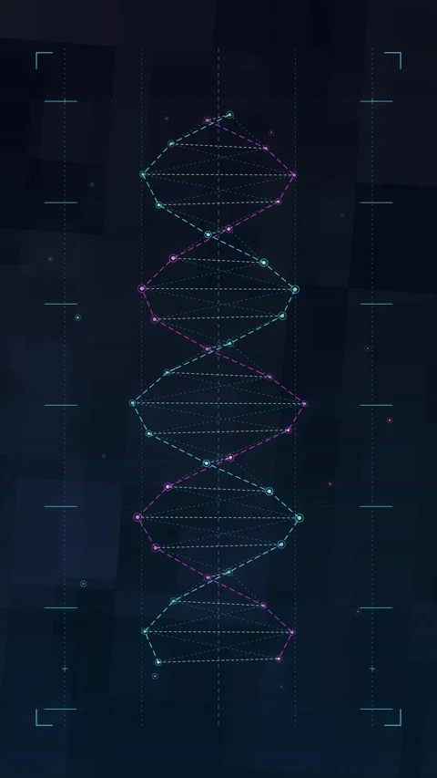 Dna strand animation biotechnology digital science genetics code loop 库存影片 346737630