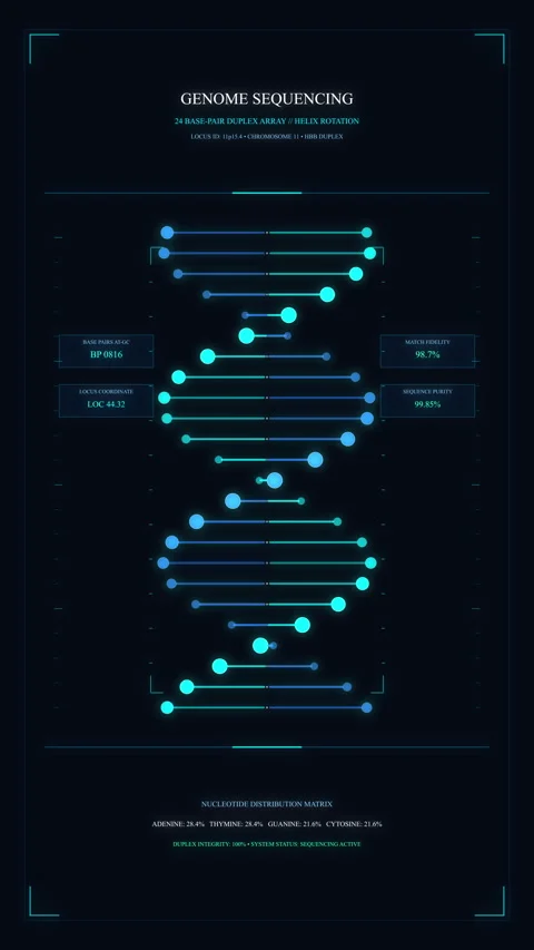 Dna strand animation loop hud interface science futuristic medical Stock Footage 346548046