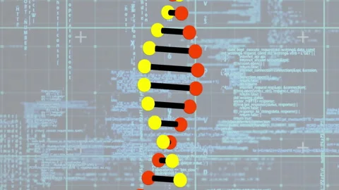 DNA strand animation over computer code and data processing background 库存影片 304101372