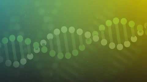 DNA strand animation over green and yellow gradient background Stock Footage 305021306