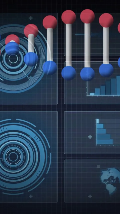 DNA strand with binary coding, processing scientific data in animation 動画素材 319727407