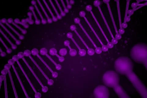 DNA strand on black background Stock Illustration