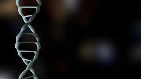 DNA strand. Blue DNA molecule. Genetic engineering scientific concept. The Stock Footage 77649580