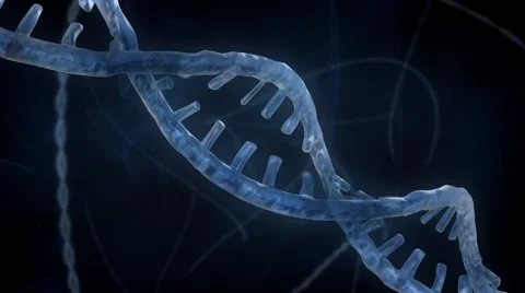 DNA Strand - Blue Version 1 Stock Footage 2820185
