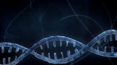 DNA Strand - Blue Version 2 Stock Footage 2814605