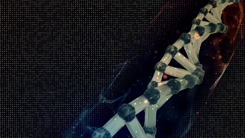 Dna Strand in dark background. Copyspace Stock Footage 89463449