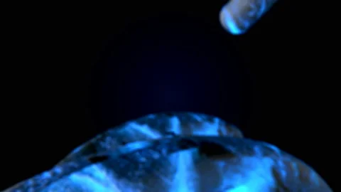 DNA strand fly in. Abstract 3d polygonal wireframe DNA molecule helix spiral. Stock Footage 114243487