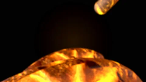 DNA strand fly in. Abstract 3d polygonal wireframe DNA molecule helix spiral. Stock Footage 114243620