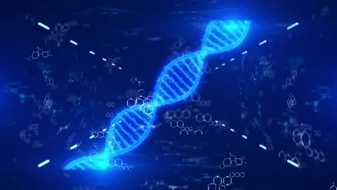 DNA Strand Futuristic Virtual Structure Zoom In 4K Motion Stock Footage 155568361