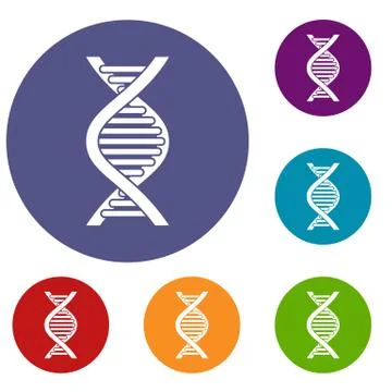 DNA strand icons set Stockillustratie