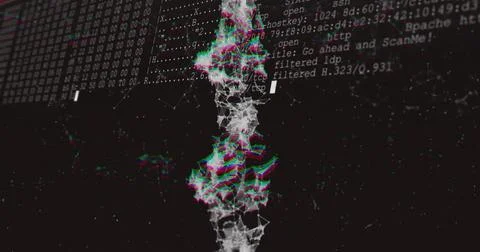 DNA strand image over computer code and data processing Stock Illustration