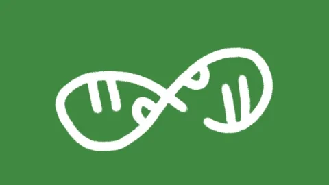 DNA strand infinity loop hand-drawn cartoon graphic chalk outline genetics helix Stock Footage 336456477